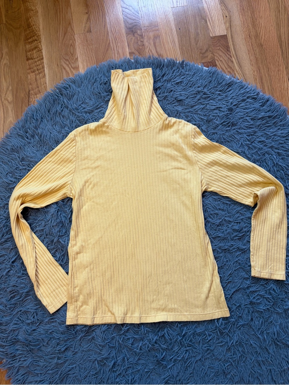 Tommy Hilfiger Vintage Butter Yellow Ribbed Turtleneck Sweater Size XL